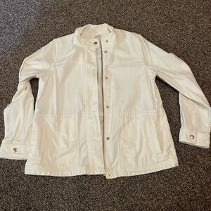 J. Crew Cream Button-Up/Zipper Jacket